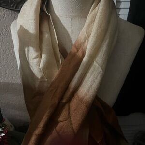 Elegant Cream and Brown Scarf